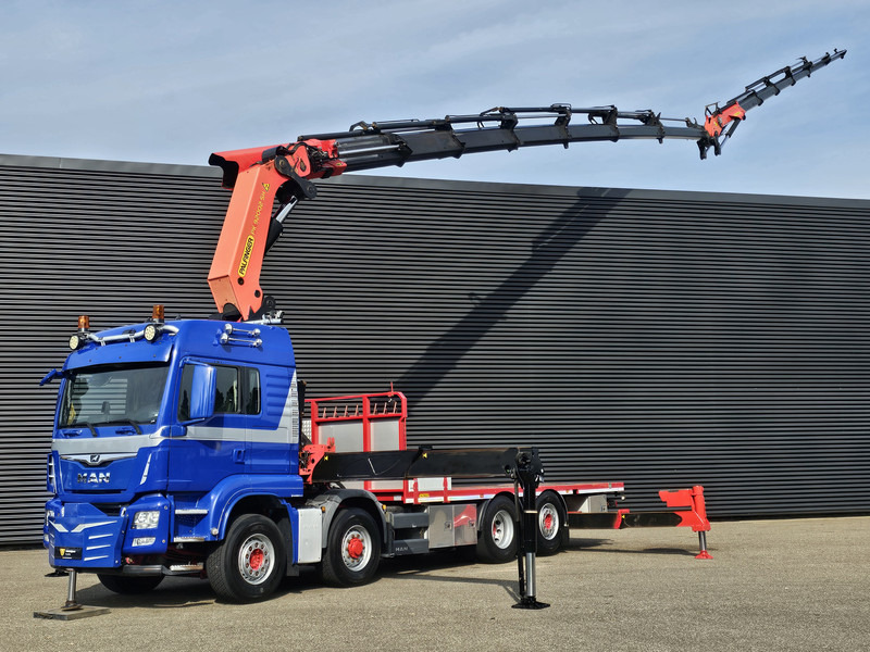 MAN TGS 35.500 8x4-6 / PALFINGER 92 t/m CRANE +JIB - Dropside/ Flatbed truck: picture 1 MAN TGS 35.500 8x4-6 / PALFINGER 92 t/m CRANE +JIB - Dropside/ Flatbed truck: picture 1