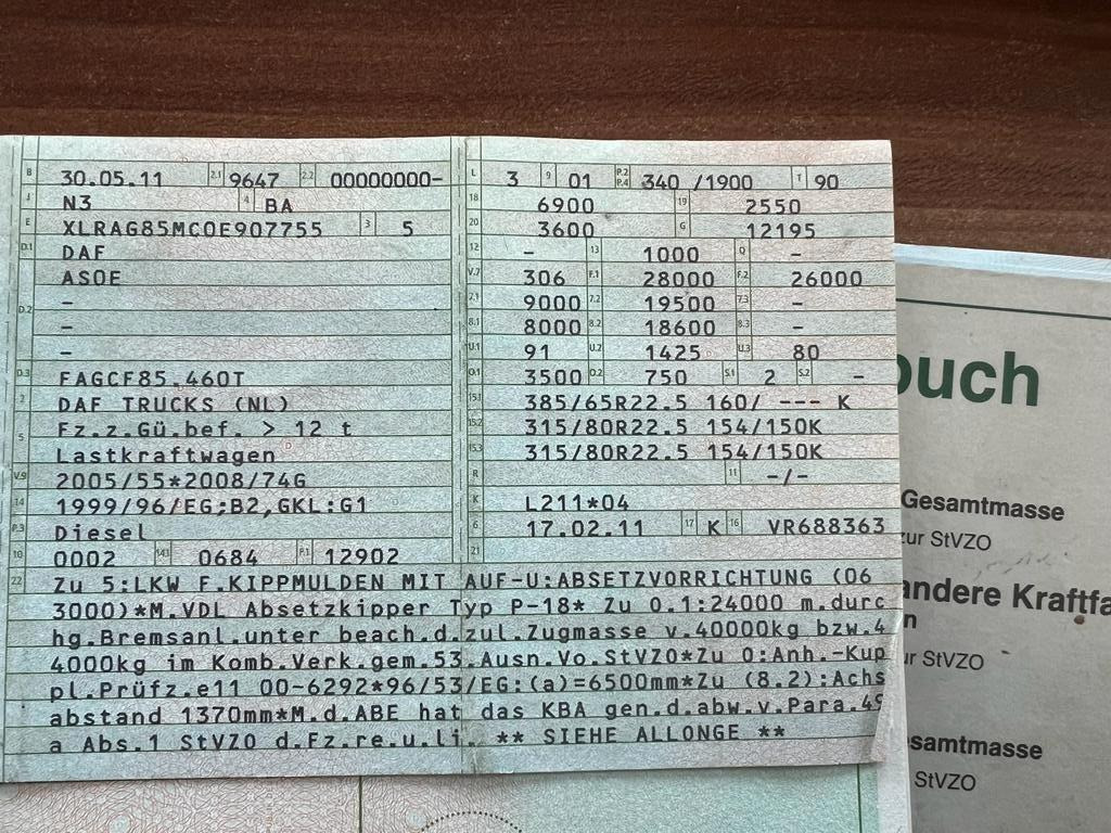 DAF CF 85.460 6X2 VDL Absetzer Top Zustand Retarder DAF CF 85.460 6X2 VDL Absetzer Top Zustand Retarder - Skip loader truck: picture 3 DAF CF 85.460 6X2 VDL Absetzer Top Zustand Retarder DAF CF 85.460 6X2 VDL Absetzer Top Zustand Retarder - Skip loader truck: picture 3