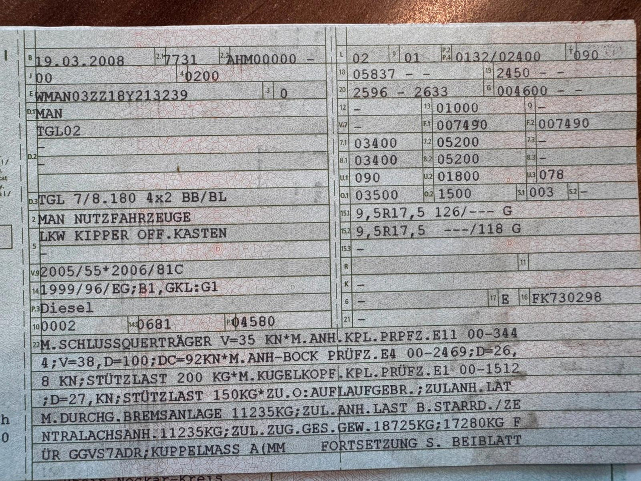 MAN 8.180 4X2 Meiller 3. S. Kipper original Km - Tipper: picture 2 MAN 8.180 4X2 Meiller 3. S. Kipper original Km - Tipper: picture 2