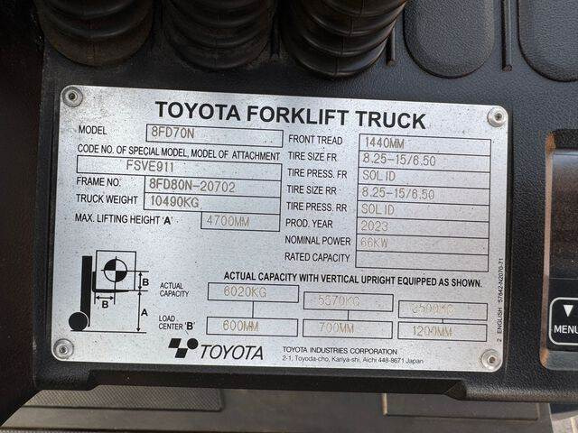 Toyota 8FD70N - Diesel forklift: picture 5 Toyota 8FD70N - Diesel forklift: picture 5