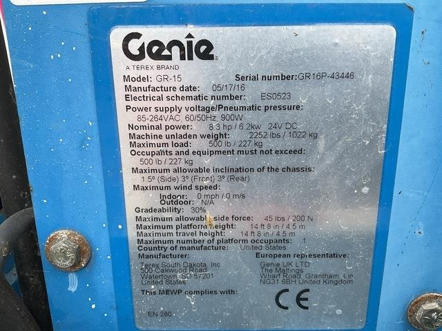 Genie GR15 - Vertical mast lift: picture 5 Genie GR15 - Vertical mast lift: picture 5