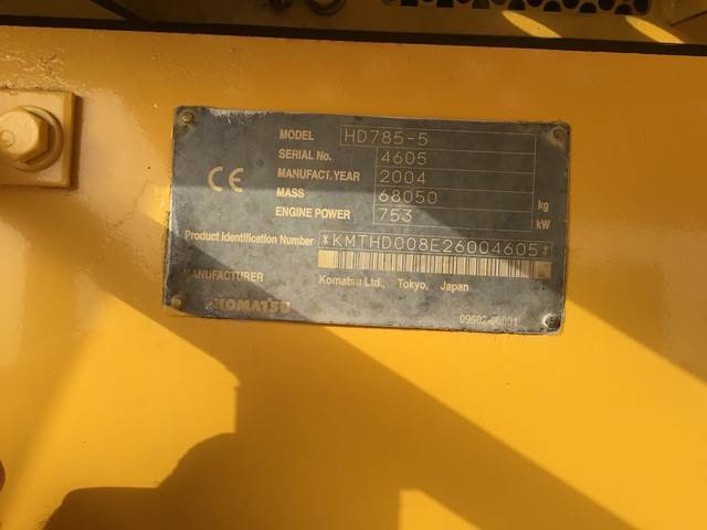 Komatsu HD785-5 - Rigid dumper/ Rock truck: picture 5 Komatsu HD785-5 - Rigid dumper/ Rock truck: picture 5