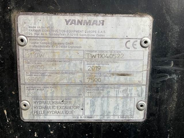 Yanmar B110W - Wheel excavator: picture 5 Yanmar B110W - Wheel excavator: picture 5