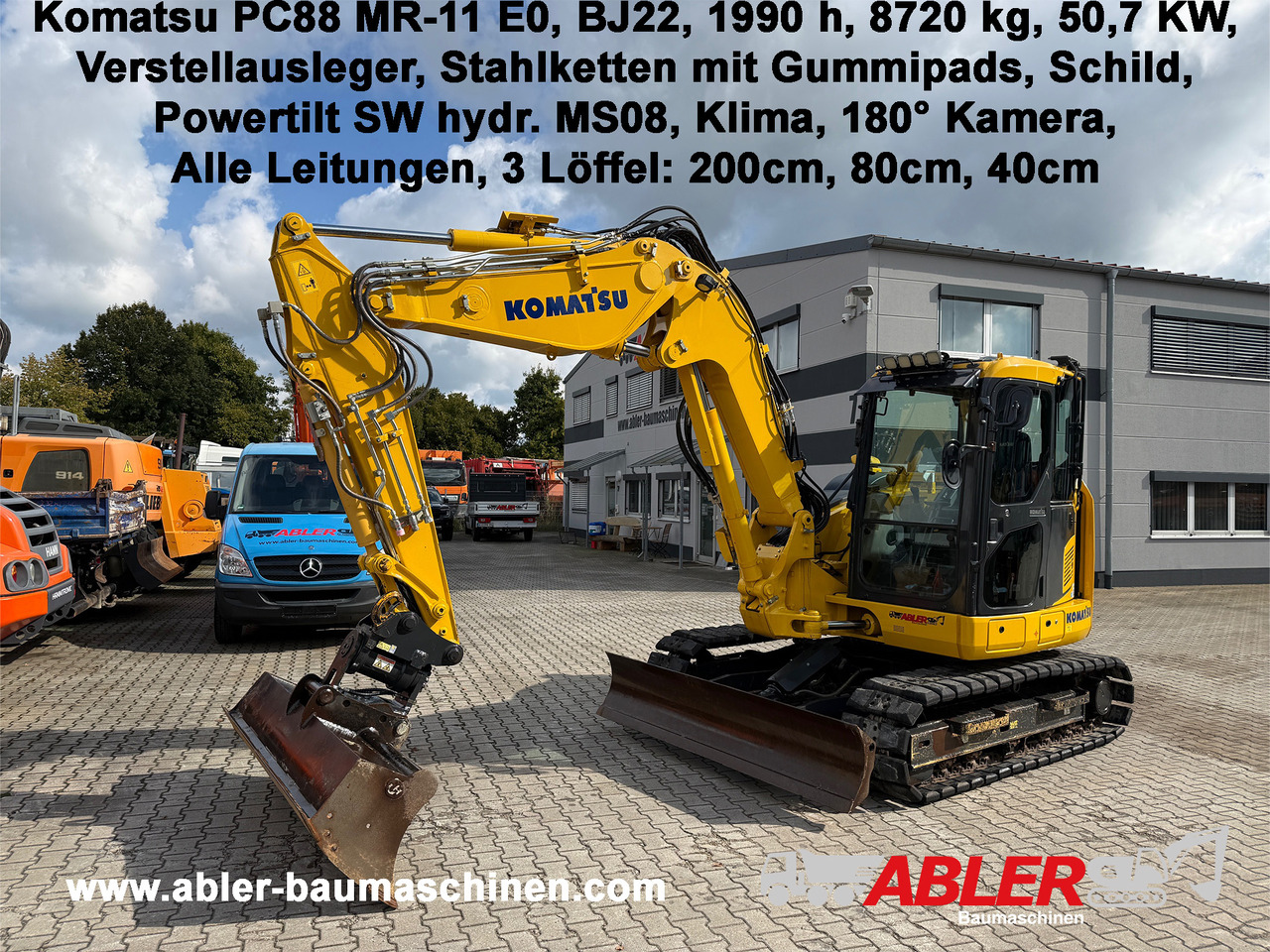 Komatsu PC88 MR-11E0 Kompaktbagger Verstellausleger Powertilt - Excavator: picture 1 Komatsu PC88 MR-11E0 Kompaktbagger Verstellausleger Powertilt - Excavator: picture 1
