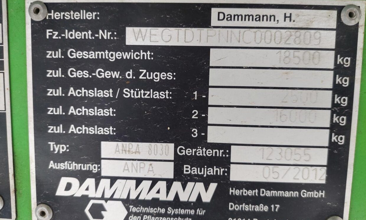 Trailed sprayer Dammann Profi-Claas D-A-S ANPA 8030: picture 15