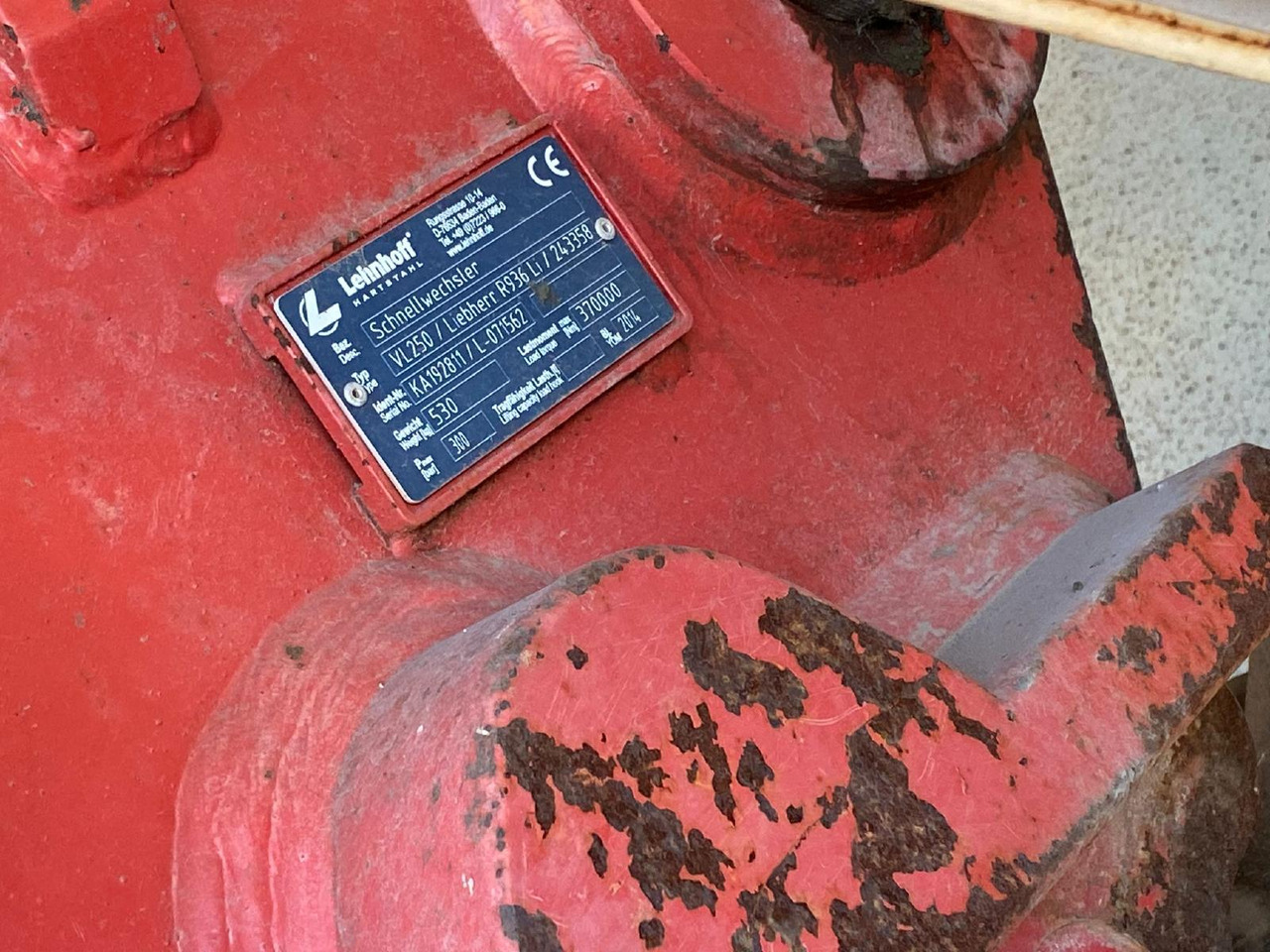 Lehnhoff VL 250 aus R 936 - Quick coupler for Construction machinery: picture 2 Lehnhoff VL 250 aus R 936 - Quick coupler for Construction machinery: picture 2