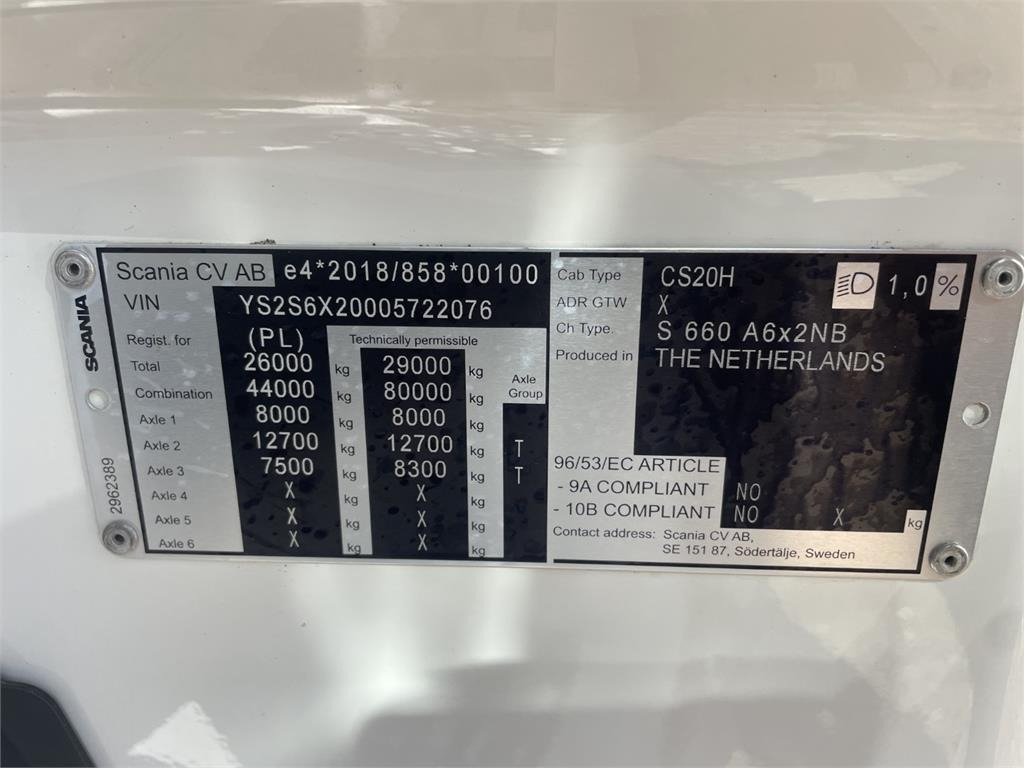 Tractor unit Scania S660 A 6x2 NB 2950: picture 11