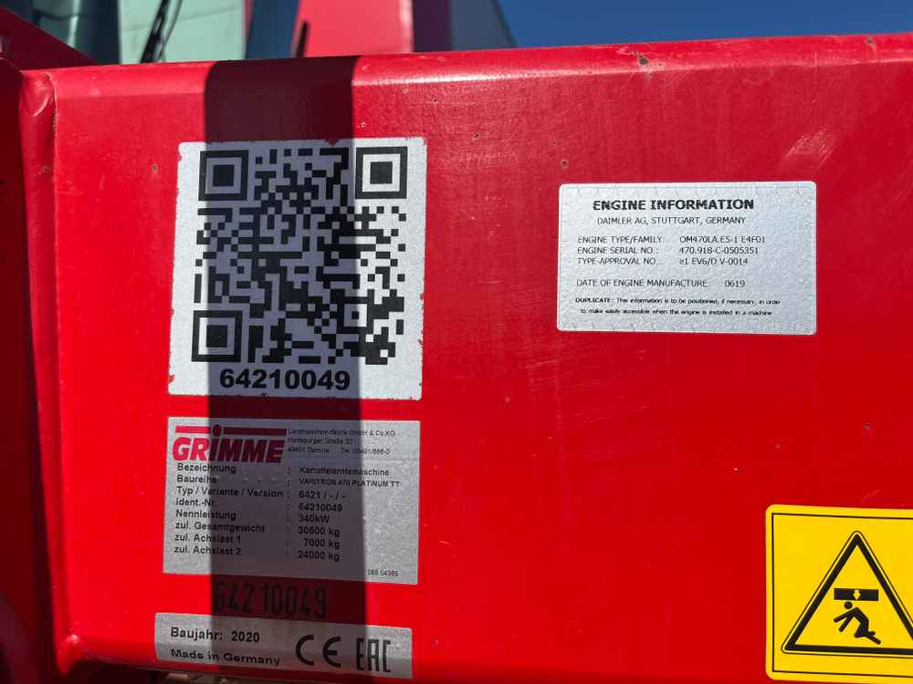 Harvester Grimme VARITRON 470 PLATINUM TT: picture 11
