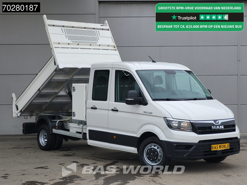 MAN TGE 5.120 Kipper met Kist Dubbel Cabine Dubbellucht 3,5t Trekhaak Navi Airco Cruise Euro6 Tipper Kipper Benne Airco Dubbel cabine Trekhaak - Tipper van: picture 1 MAN TGE 5.120 Kipper met Kist Dubbel Cabine Dubbellucht 3,5t Trekhaak Navi Airco Cruise Euro6 Tipper Kipper Benne Airco Dubbel cabine Trekhaak - Tipper van: picture 1