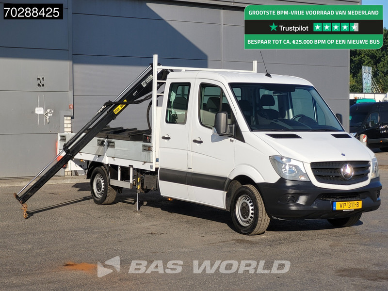 Mercedes-Benz Sprinter 310 CDI Euro6 Automaat Open laadbak Kraanwagen HIAB 017T-2 Navi Airco Euro6 Kraan Crane Kranwagen Pickup Pritsche Airco - Open body delivery van: picture 1 Mercedes-Benz Sprinter 310 CDI Euro6 Automaat Open laadbak Kraanwagen HIAB 017T-2 Navi Airco Euro6 Kraan Crane Kranwagen Pickup Pritsche Airco - Open body delivery van: picture 1