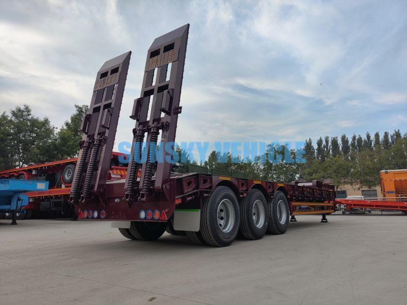 New Low loader semi-trailer for transportation of heavy machinery SUNSKY 30Ton lowbed trailer: picture 18
