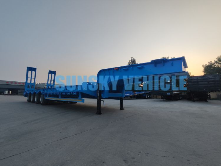 New Low loader semi-trailer for transportation of heavy machinery SUNSKY 30Ton lowbed trailer: picture 6
