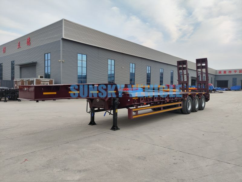 New Low loader semi-trailer for transportation of heavy machinery SUNSKY 30Ton lowbed trailer: picture 19
