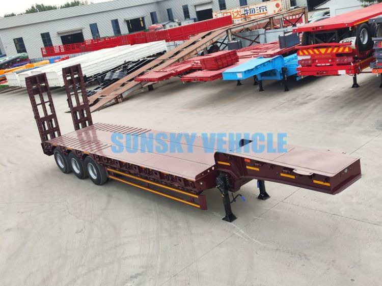 New Low loader semi-trailer for transportation of heavy machinery SUNSKY 30Ton lowbed trailer: picture 17