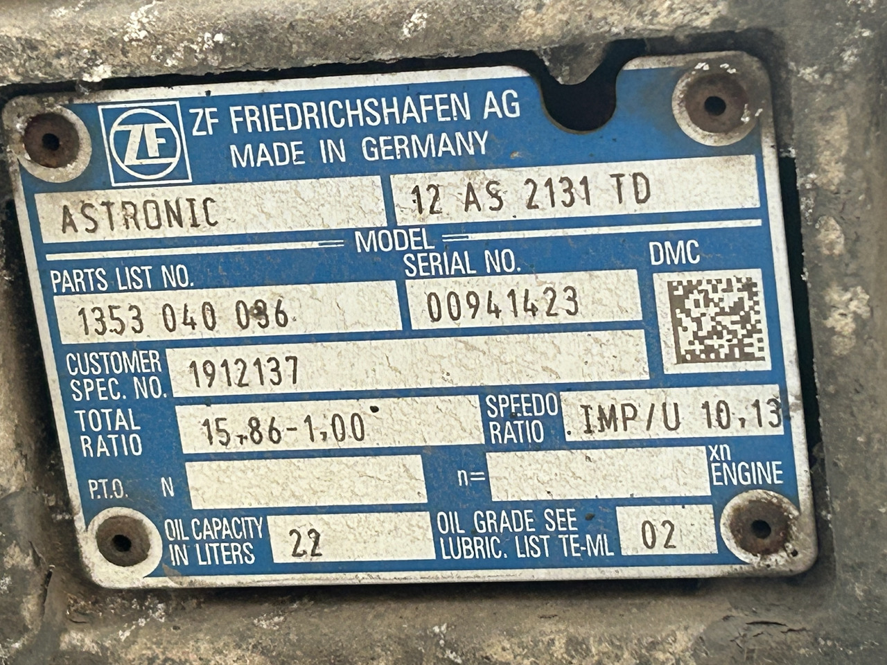 12AS2131 TD WITH INTARDER DAF XF 106 - Gearbox for Truck: picture 3 12AS2131 TD WITH INTARDER DAF XF 106 - Gearbox for Truck: picture 3
