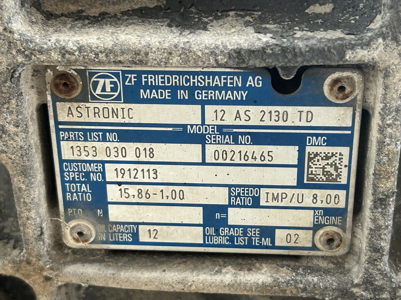DAF ZF 12AS 2130TD 1912113 DAF XF 106 truck - Gearbox for Truck: picture 3 DAF ZF 12AS 2130TD 1912113 DAF XF 106 truck - Gearbox for Truck: picture 3