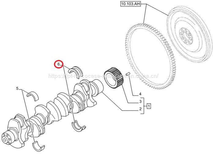 FPT IVECO CASE Cursor11 F3GFE613A B001 5801863562 Crankshaft tile with thrust plate 8099140/8099141 - Crankshaft for Truck: picture 4 FPT IVECO CASE Cursor11 F3GFE613A B001 5801863562 Crankshaft tile with thrust plate 8099140/8099141 - Crankshaft for Truck: picture 4