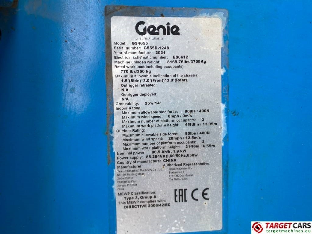 Scissor lift Genie GS-4655 Electric GS4655 Scissor Work Lift 1595cm: picture 10