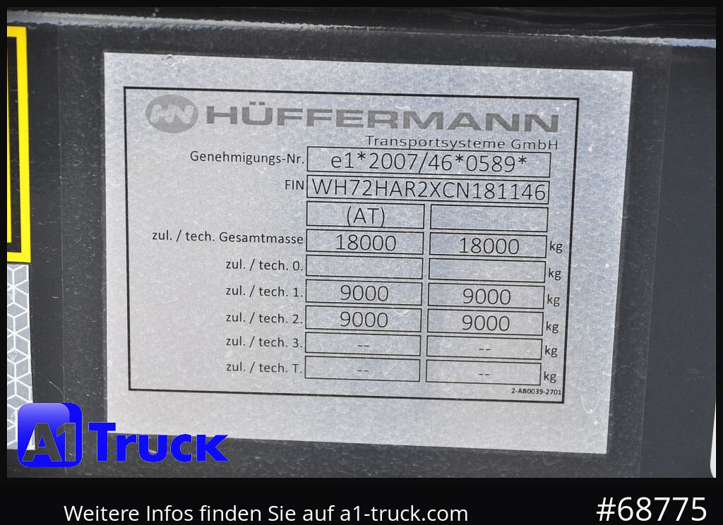 HUEFFERMANN HAR 1870, NEU Sofort 2x - Roll-off/ Skip trailer: picture 4 HUEFFERMANN HAR 1870, NEU Sofort 2x - Roll-off/ Skip trailer: picture 4