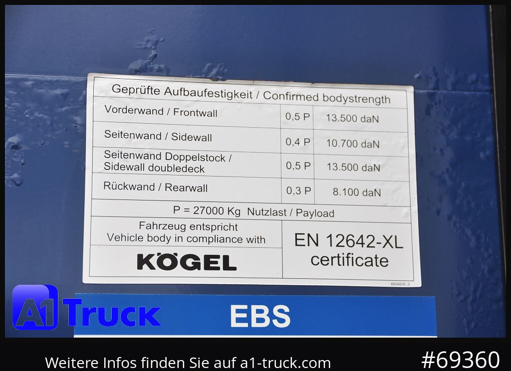 Curtainsider semi-trailer KOEGEL S24-1 Mega, SAF, Code XL: picture 13