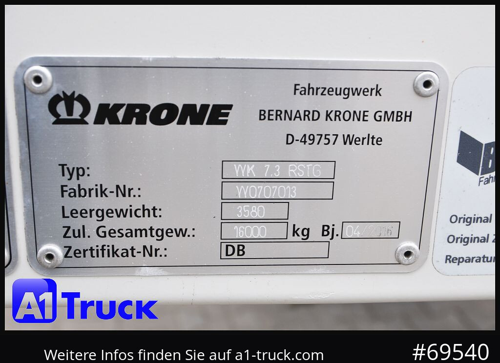 Swap body - box KRONE WB BDF 7,45 Koffer,  2750mm innen, 20 x vorhanden: picture 8