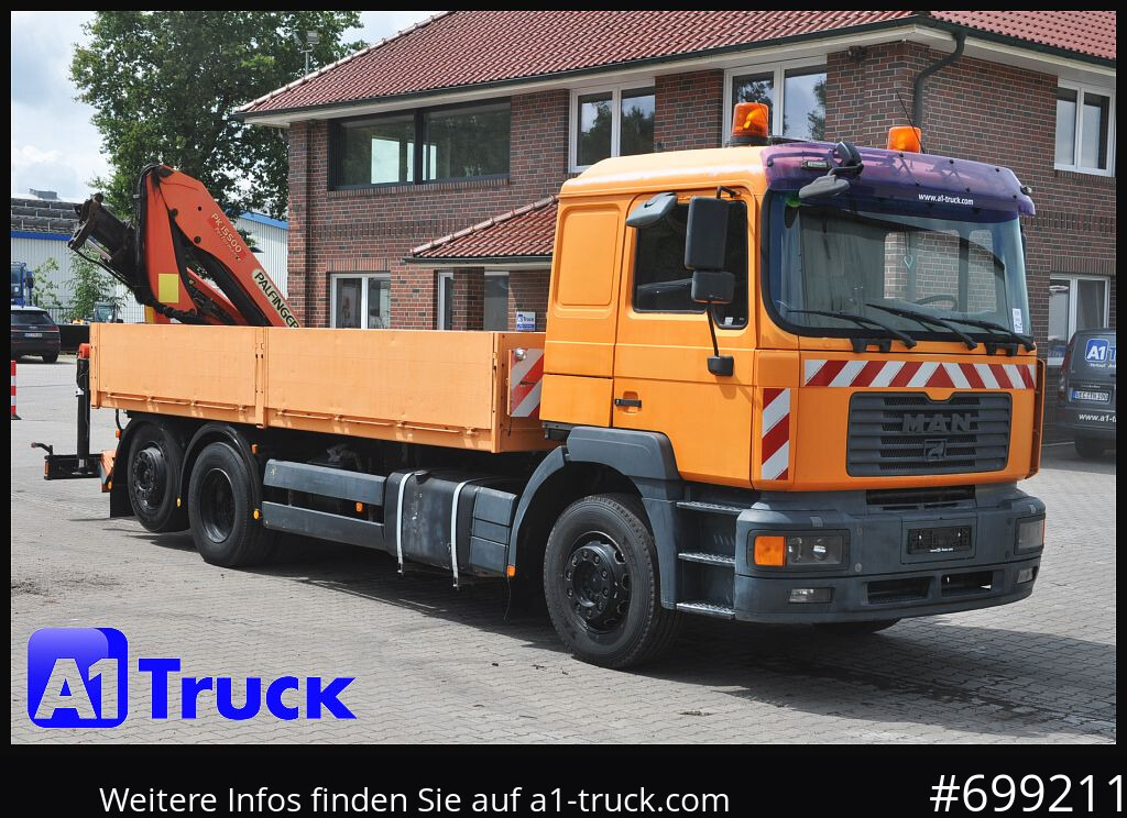 MAN MAN F 2000 26.464 Intarder Kran PK 15.500 Funk, - Dropside/ Flatbed truck, Crane truck: picture 1 MAN MAN F 2000 26.464 Intarder Kran PK 15.500 Funk, - Dropside/ Flatbed truck, Crane truck: picture 1