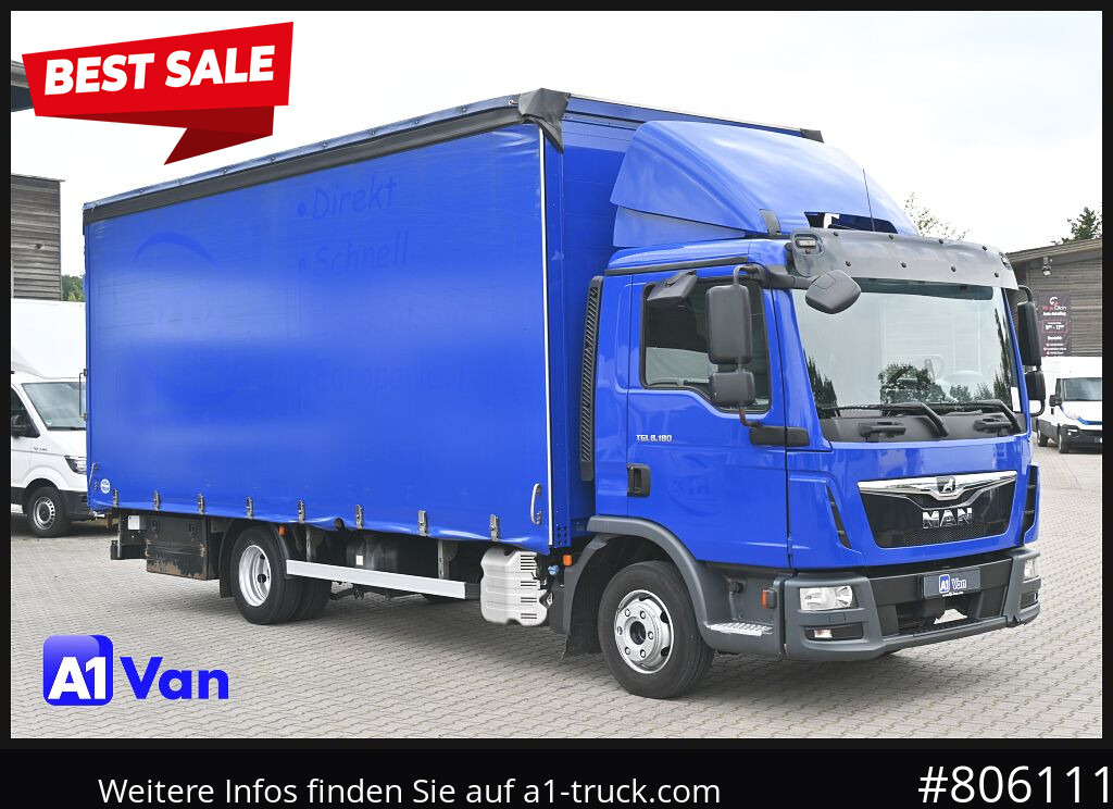 MAN TGL 8.180 4x2 Pritsche Plane, LBW, Klima - Curtain side truck: picture 1 MAN TGL 8.180 4x2 Pritsche Plane, LBW, Klima - Curtain side truck: picture 1
