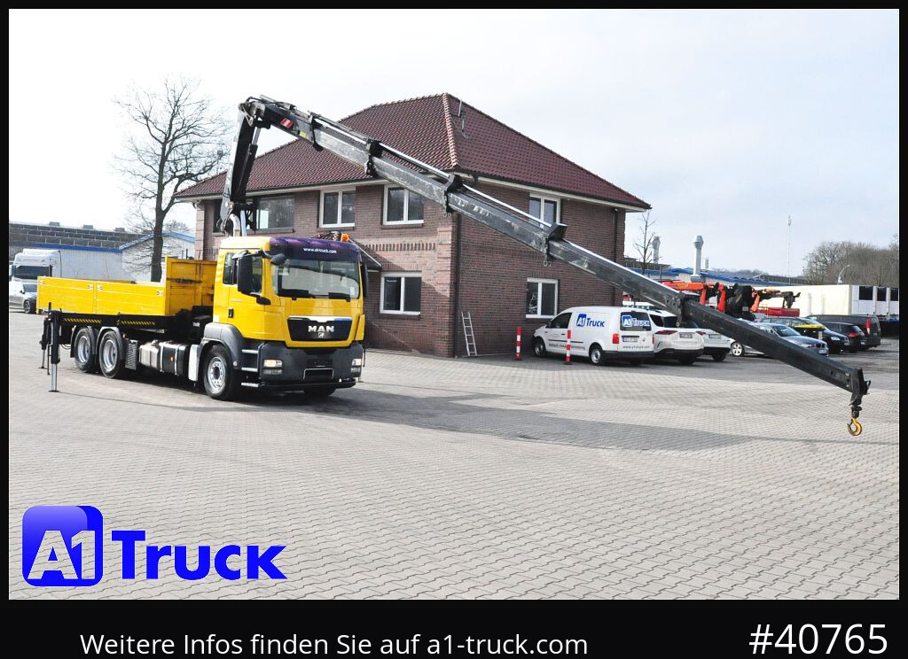 Crane truck, Dropside/ Flatbed truck MAN TGS 26.400BL 6x4 Hiab 288 EP5 Funk,: picture 12