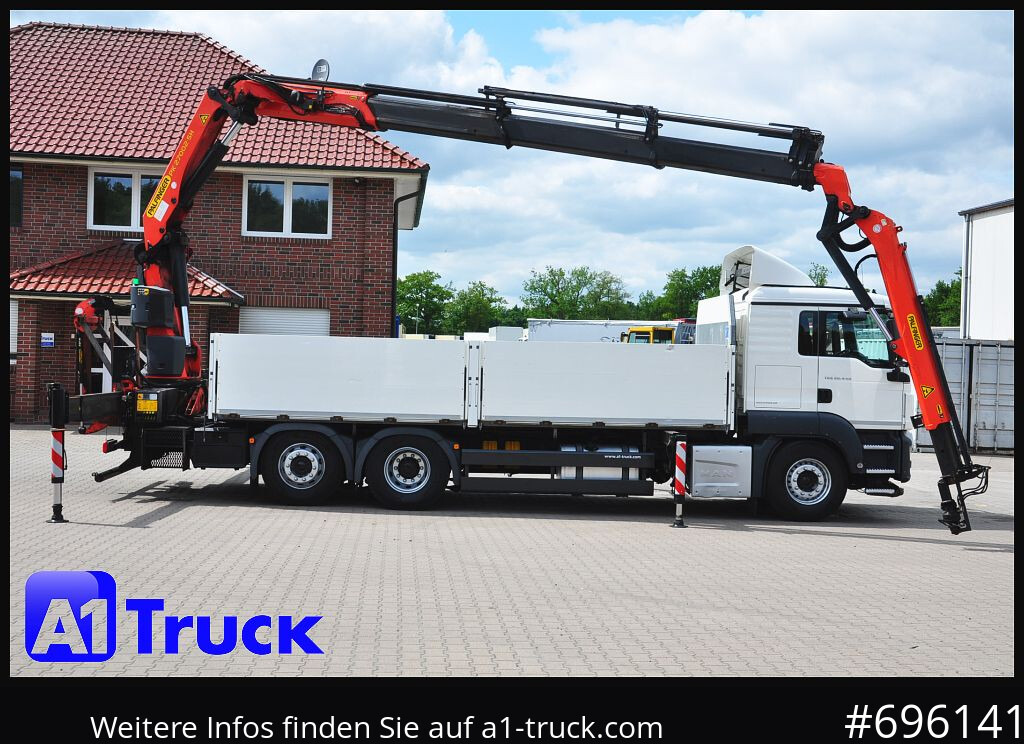 Dropside/ Flatbed truck, Crane truck MAN TGS 26.440, PK27002 Jib 21m, Funk, Lift-Lenkachse,: picture 8