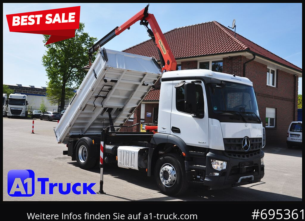 MERCEDES-BENZ Arocs 1830, Kipper + Kran,Palfinger, Funk, - Tipper, Crane truck: picture 1 MERCEDES-BENZ Arocs 1830, Kipper + Kran,Palfinger, Funk, - Tipper, Crane truck: picture 1