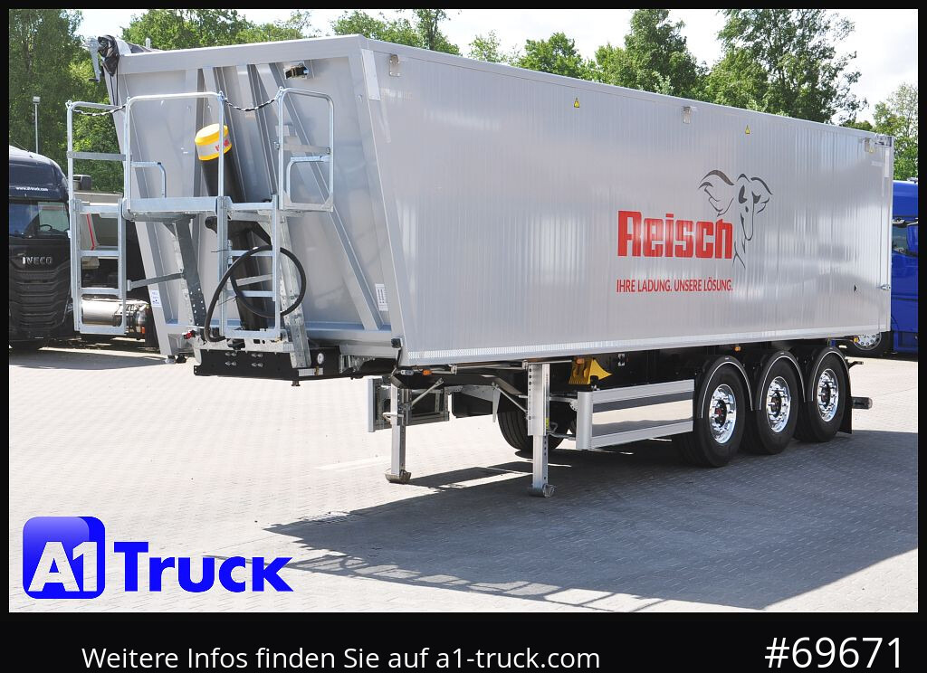 New Tipper semi-trailer REISCH RHKS, Alu-Kippmulde 52m³, Kombitüren, Alufelgen, Liftachse,: picture 13
