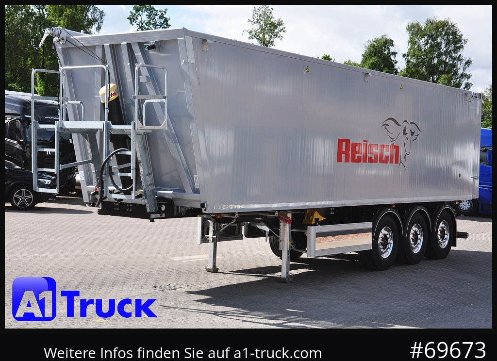 REISCH RHKS, Alu-Kippmulde 54m³, Kombitüren, Alufelgen, Liftachse, - Tipper semi-trailer: picture 1 REISCH RHKS, Alu-Kippmulde 54m³, Kombitüren, Alufelgen, Liftachse, - Tipper semi-trailer: picture 1
