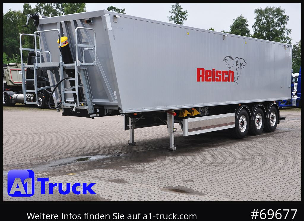 REISCH RHKS, Alu-Kippmulde 57m³, Kombitüren, Alufelgen, Liftachse, - Tipper semi-trailer: picture 1 REISCH RHKS, Alu-Kippmulde 57m³, Kombitüren, Alufelgen, Liftachse, - Tipper semi-trailer: picture 1