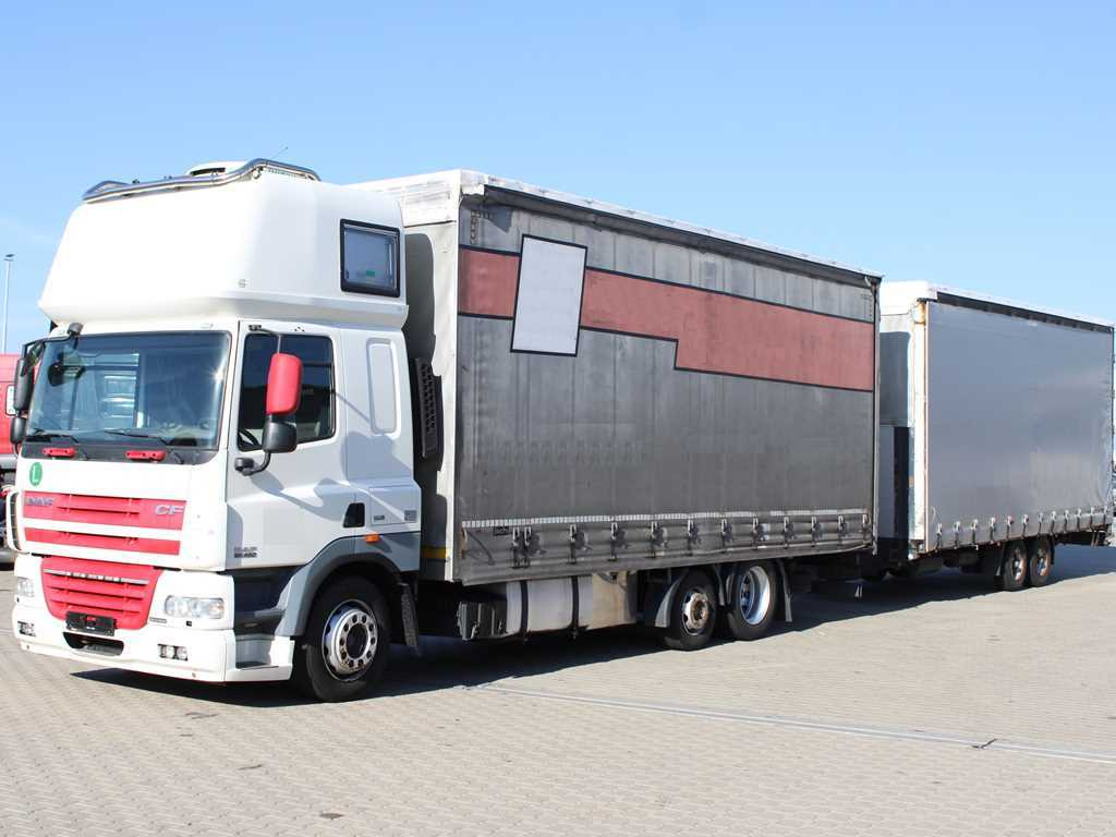 DAF CF 85.460, 6X2, INDEPENDENT AIR CONDITIONING + FLIEGL TPS 100 (2003) - Curtain side truck: picture 1 DAF CF 85.460, 6X2, INDEPENDENT AIR CONDITIONING + FLIEGL TPS 100 (2003) - Curtain side truck: picture 1