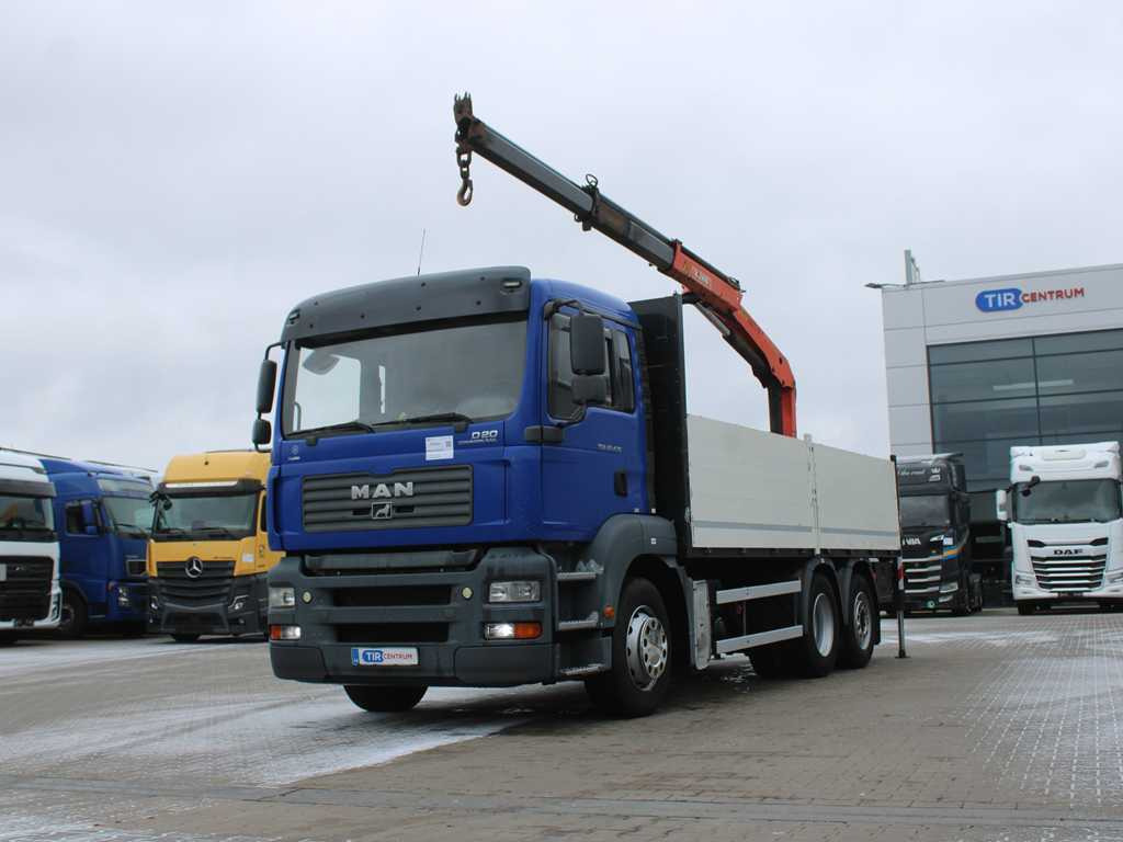 MAN TGA 26.430, EURO 3, 6X2, SIDE, HYDRAULIC ARM PALFINGER PKK 12500 - Dropside/ Flatbed truck, Crane truck: picture 1 MAN TGA 26.430, EURO 3, 6X2, SIDE, HYDRAULIC ARM PALFINGER PKK 12500 - Dropside/ Flatbed truck, Crane truck: picture 1