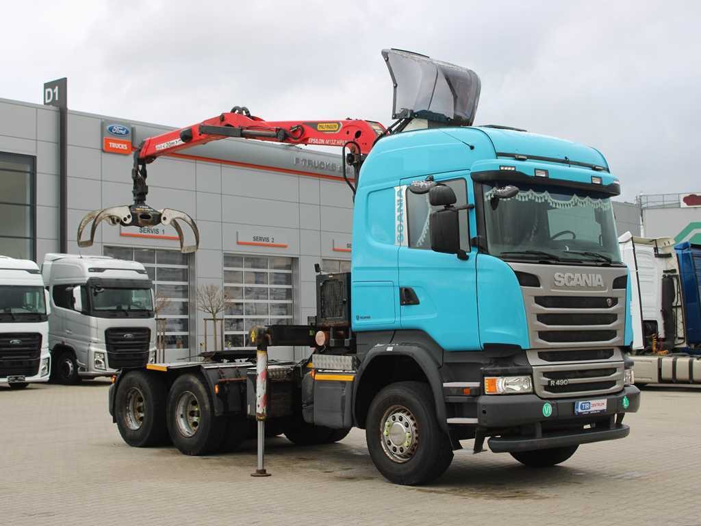 Scania R490, 6X4, EURO 6, DOUBLE CIRCUIT HYDRAULIC, PALFINGER EPSILON M13Z91 - Tractor unit: picture 3 Scania R490, 6X4, EURO 6, DOUBLE CIRCUIT HYDRAULIC, PALFINGER EPSILON M13Z91 - Tractor unit: picture 3