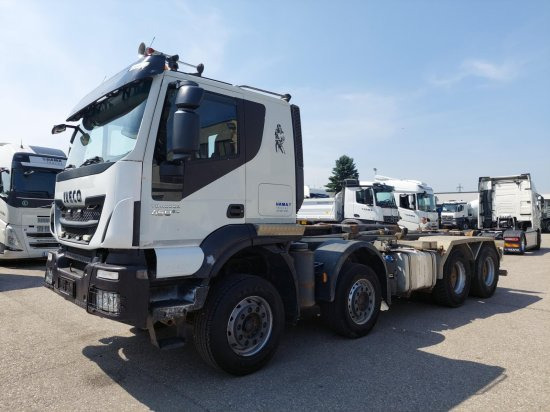 Iveco 8x4 Meiller Abroller, Automatik, E6, Retarder, - Hook lift truck, Crane truck: picture 1 Iveco 8x4 Meiller Abroller, Automatik, E6, Retarder, - Hook lift truck, Crane truck: picture 1
