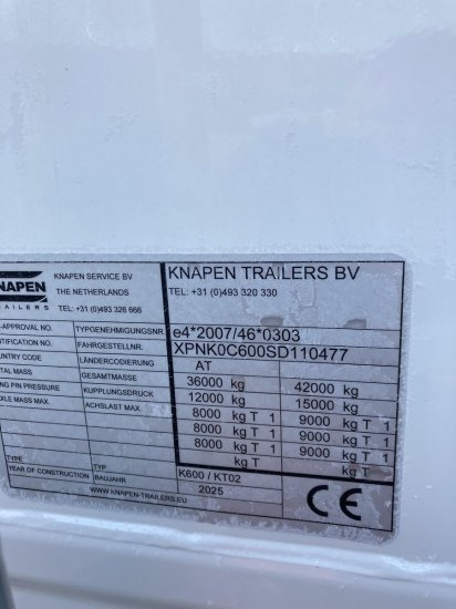 Knapen K600 Schubboden, Seitentüren , 87m³, Liftachse, Alu-Felgen, 6mm - Walking floor semi-trailer: picture 3 Knapen K600 Schubboden, Seitentüren , 87m³, Liftachse, Alu-Felgen, 6mm - Walking floor semi-trailer: picture 3