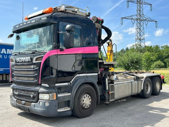 Scania R580 6x2, Schrottkran, E6, Lenk-Lift-Achse - Hook lift truck, Crane truck: picture 1 Scania R580 6x2, Schrottkran, E6, Lenk-Lift-Achse - Hook lift truck, Crane truck: picture 1