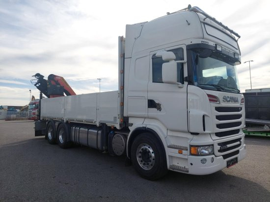 Scania R730 6x4 Pritsche, Voll-Luft Palfinger PK27002 Kran Retarder, Alu-Felgen, - Dropside/ Flatbed truck, Crane truck: picture 1 Scania R730 6x4 Pritsche, Voll-Luft Palfinger PK27002 Kran Retarder, Alu-Felgen, - Dropside/ Flatbed truck, Crane truck: picture 1
