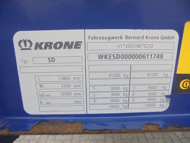 Dropside/ Flatbed semi-trailer Krone SD RONG GATEN NL TRAILER: picture 12 Dropside/ Flatbed semi-trailer Krone SD RONG GATEN NL TRAILER: picture 12