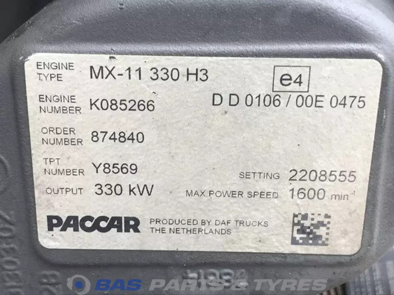 DAF CF Euro 6 Motor DAF MX11 330 H3 2184945R - Engine for Truck: picture 5 DAF CF Euro 6 Motor DAF MX11 330 H3 2184945R - Engine for Truck: picture 5
