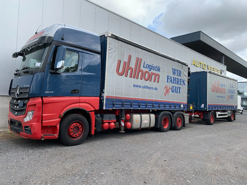 Mercedes-Benz Actros 2548 6X2 + Aanhanger*Palfinger crane*Cruise control*Airco* - Curtain side truck, Crane truck: picture 1 Mercedes-Benz Actros 2548 6X2 + Aanhanger*Palfinger crane*Cruise control*Airco* - Curtain side truck, Crane truck: picture 1