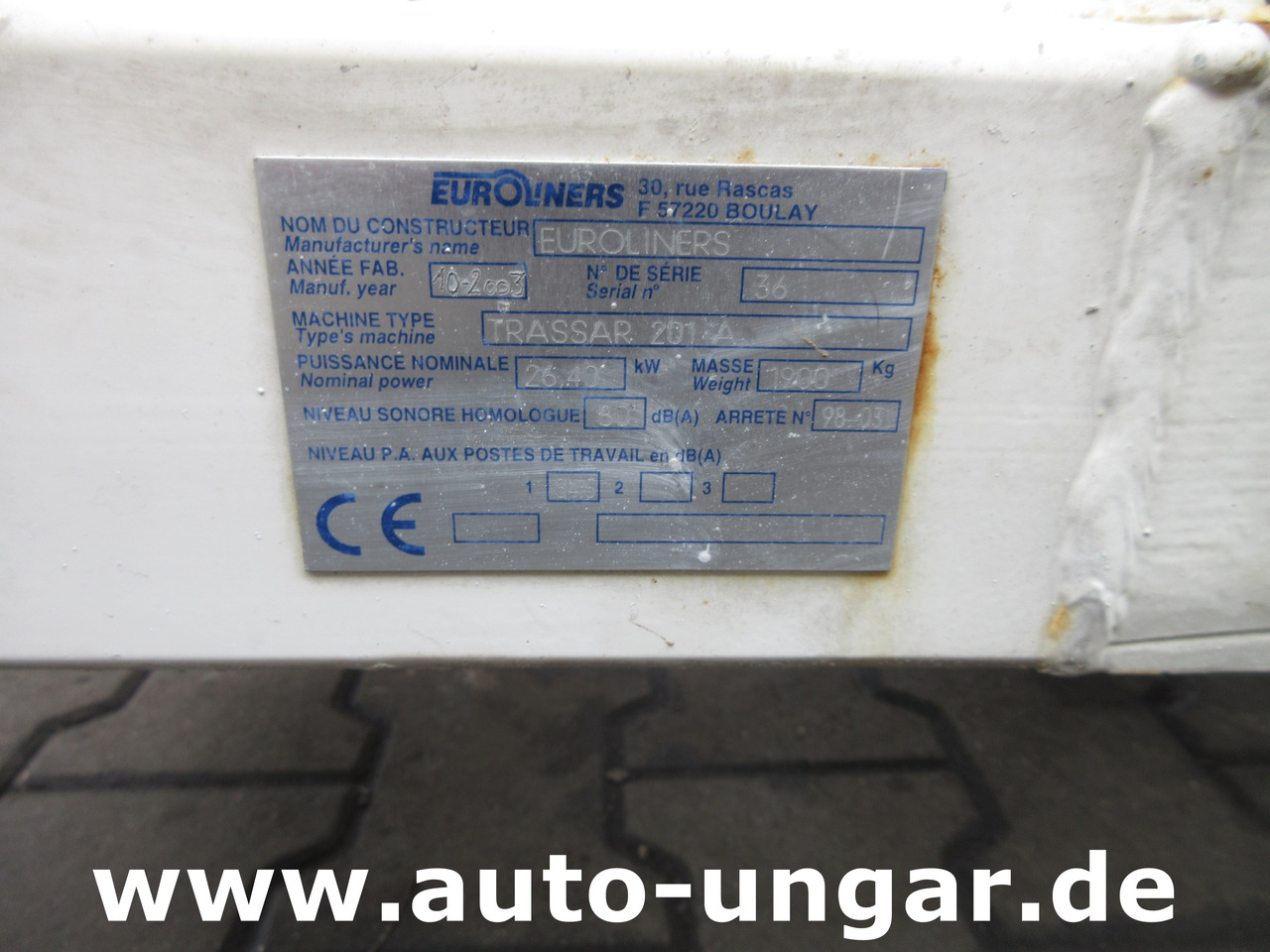 Euroliners Trassar 201 A Bj. 2003 Airless Roadmarking Machine Straßenmarkierungsmaschine Hofmann - Asphalt machine: picture 4 Euroliners Trassar 201 A Bj. 2003 Airless Roadmarking Machine Straßenmarkierungsmaschine Hofmann - Asphalt machine: picture 4