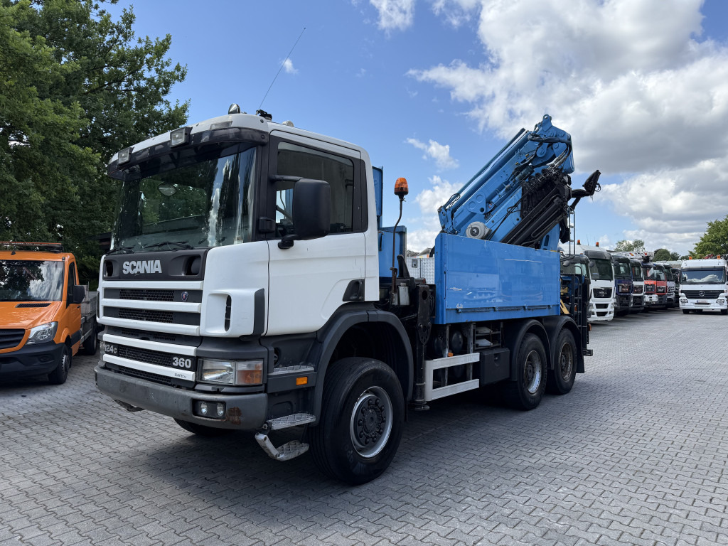 Scania P124 360 6X6 Palfinger 48000 bis 32 Meter - Crane truck, Dropside/ Flatbed truck: picture 1 Scania P124 360 6X6 Palfinger 48000 bis 32 Meter - Crane truck, Dropside/ Flatbed truck: picture 1