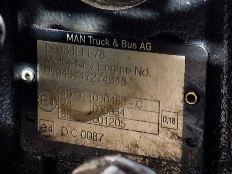 MAN D0834 LFL78 Engine (Truck) - Engine for Truck: picture 2 MAN D0834 LFL78 Engine (Truck) - Engine for Truck: picture 2
