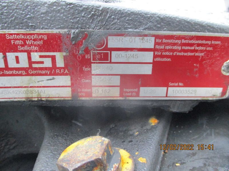 Jost 2016 D152 // G50X JSK40 SCHOTEL IVECO HI WAY EURO 6 - Fifth wheel coupling for Truck: picture 5 Jost 2016 D152 // G50X JSK40 SCHOTEL IVECO HI WAY EURO 6 - Fifth wheel coupling for Truck: picture 5