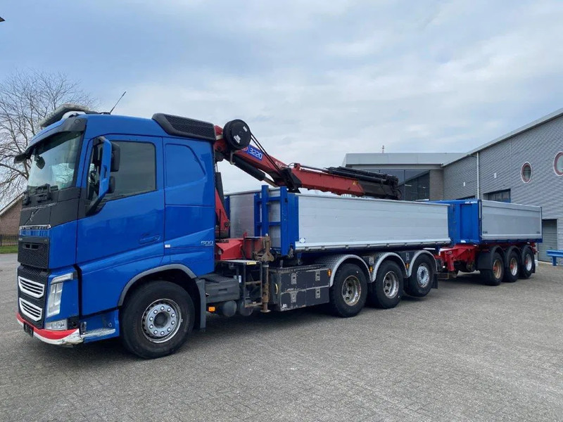 Crane truck Volvo FH4-500 / HMF 3220K-RC / REMOTE / ROTATOR / 3SIDE TIPPER / DYNAMIC STEERING / ONLY:302623 KM / AUTOMATIC / EURO-6 / 2017: picture 11