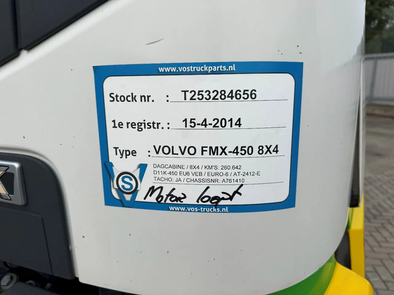 Cab chassis truck Volvo FMX 450 / ENGINE RUNNING / 8X4 / VEB / ONLY:260642 KM / PTO / LIFT+LENKACHSE / ALCOA / AUTOMATIC / EURO-6 / 2014: picture 18 Cab chassis truck Volvo FMX 450 / ENGINE RUNNING / 8X4 / VEB / ONLY:260642 KM / PTO / LIFT+LENKACHSE / ALCOA / AUTOMATIC / EURO-6 / 2014: picture 18