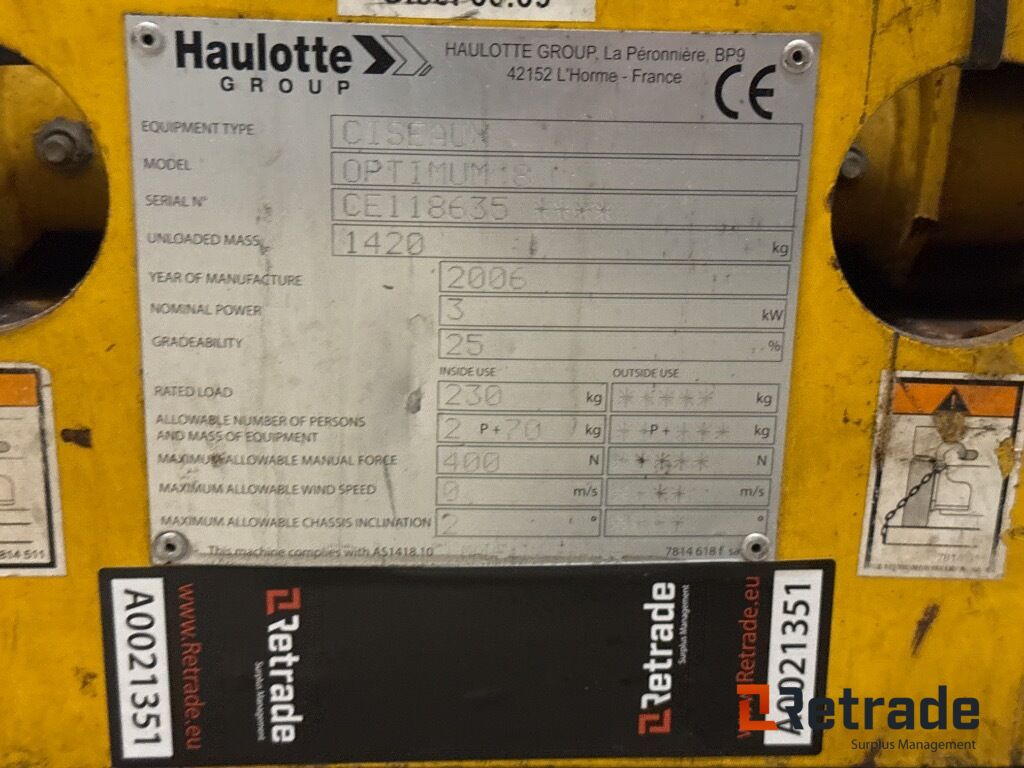 Construction machinery Sakselift Haulotte Optimum 8 - 8 meter / scissor lift: picture 19